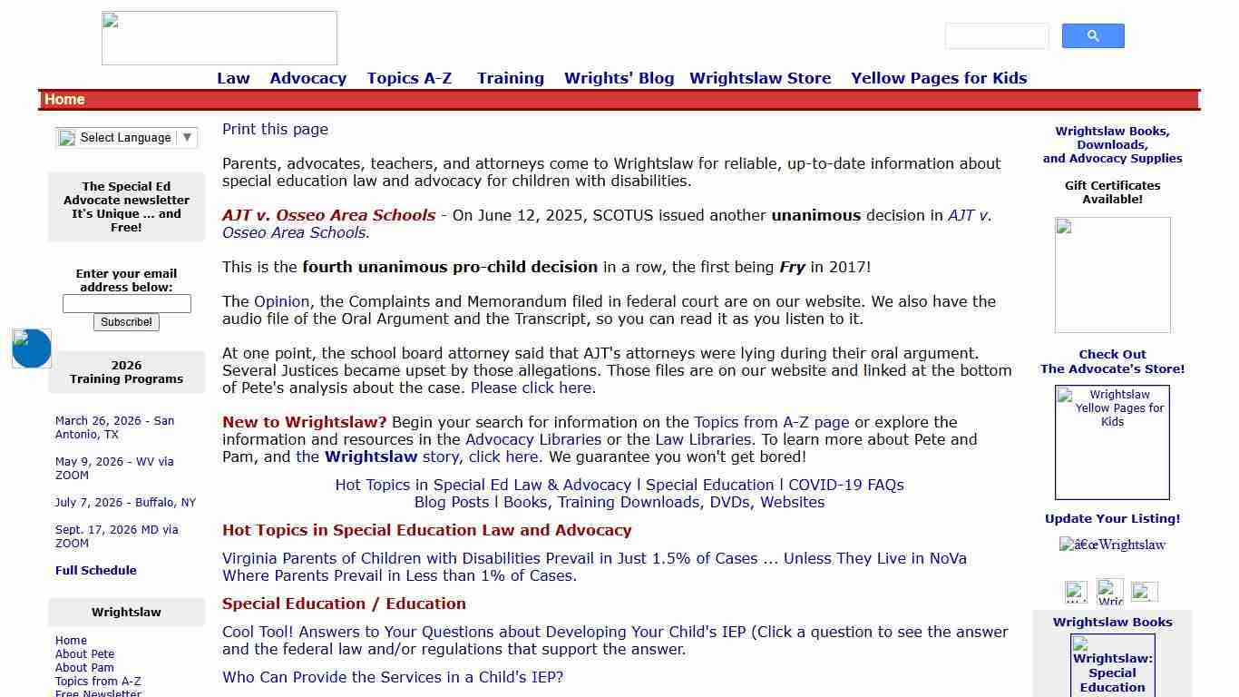 Wrightslaw Special Education Law and Advocacy